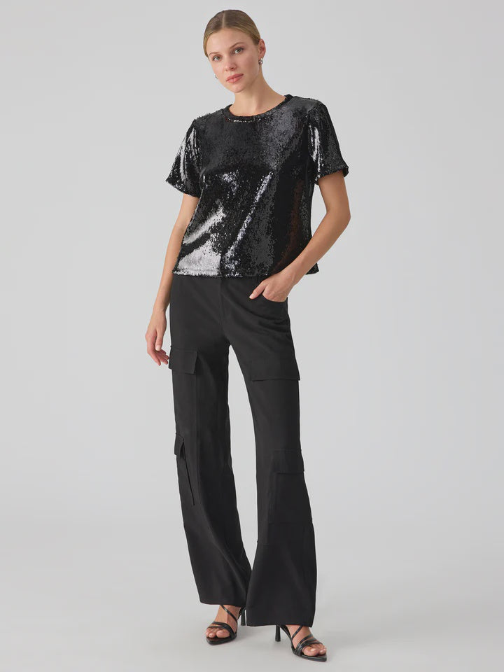 Perfect Sequin Tee-Black