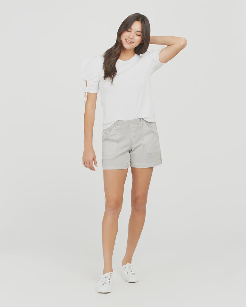 SPANX Stretch Twill Shorts-Gray