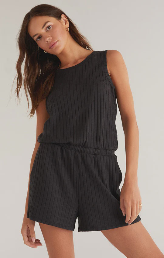 Kai Rib Romper-Black