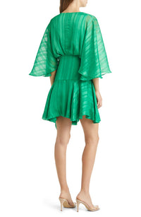 BTFL Vonda Balloon Sleeve Wrap Dress