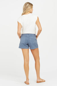 Spanx Stretch Twill Shorts in Slate Blue