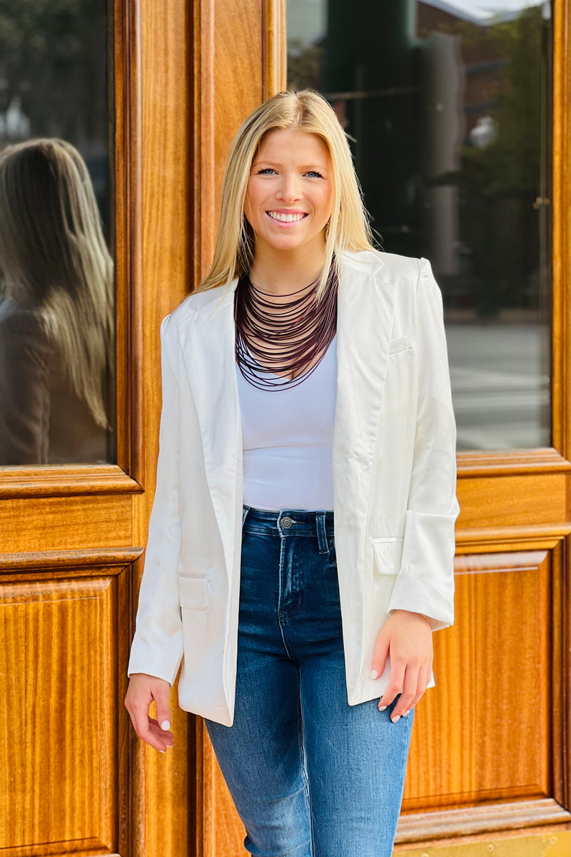 Smooth Talk Blazer in White