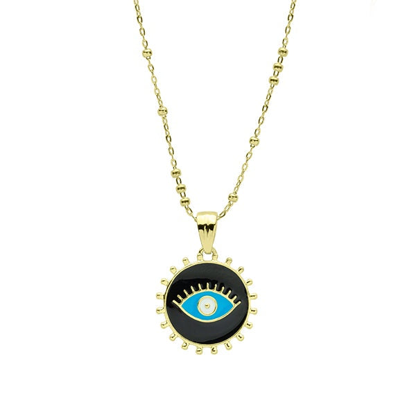 Sheila Fajl Protect Me Eye Necklace in Black